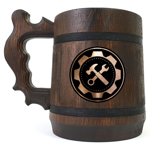 Labor Day Mechanics Beer Mug, Gift From Daughter, Gift For Daddy, Personalized Stein, Custom Beer Tankard