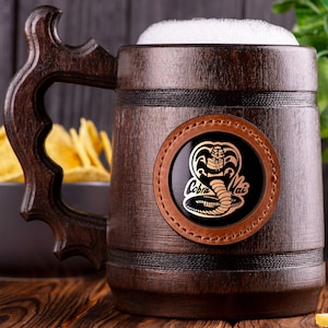 Karate Kid Cobra Kai Beer Mug, Wooden Beer Stein