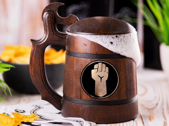 Monk Beer Stein With Lid, Personalized Dungeons and Dragon Tankard, Groomsman DnD Beer Mug, Video Gamer Beer Gift
