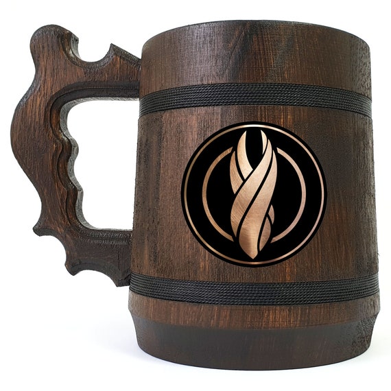 Marker Beer Stein, Personalized Gift For Him, Dead Space Beer Mug, Custom Gift for Gamer, Groomsmen Gift, Wooden Beer Tankard