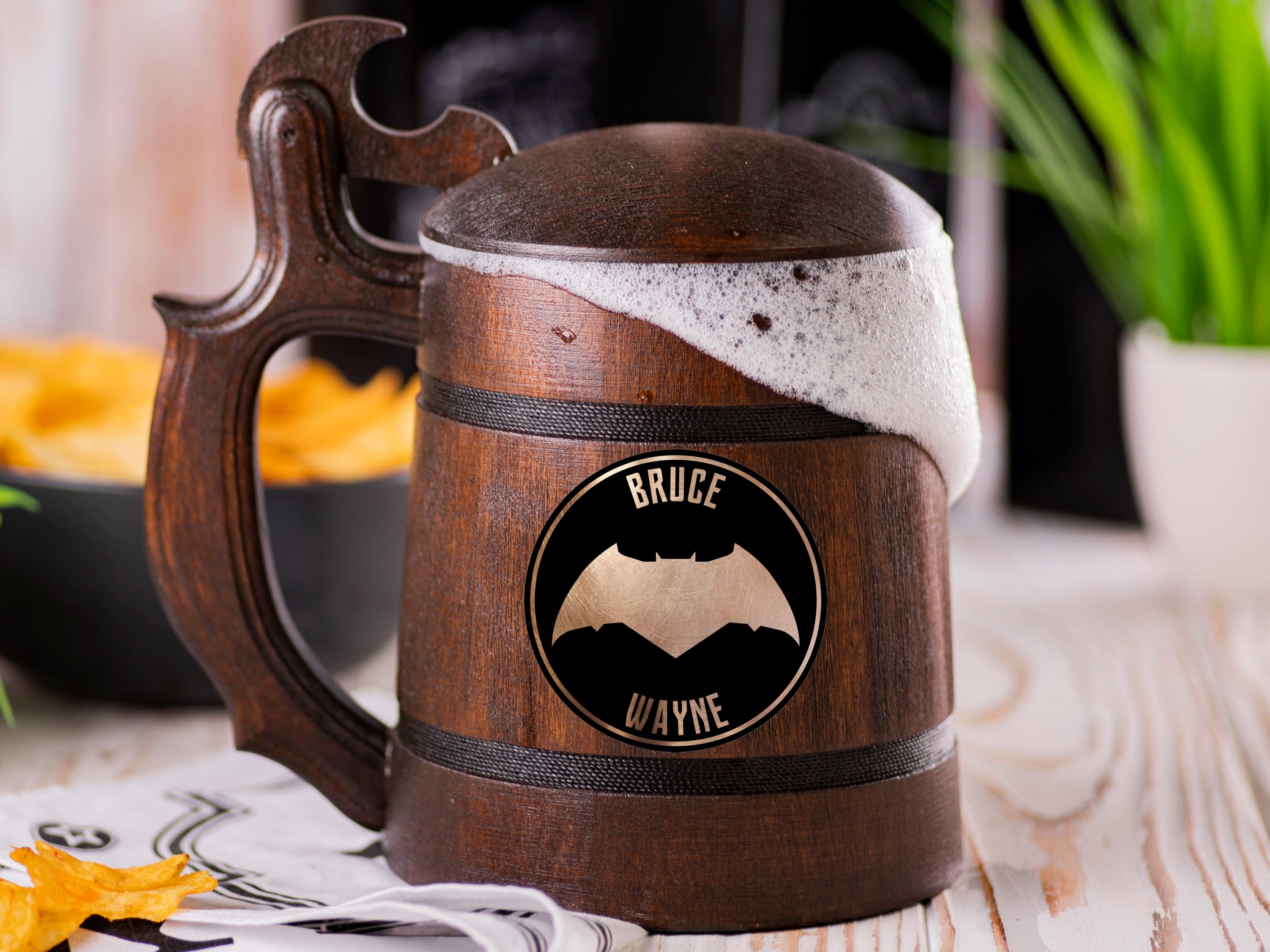 Bat Beer Mug With Lid / Personalized DC Comics Beer Stein / Etsy UK
