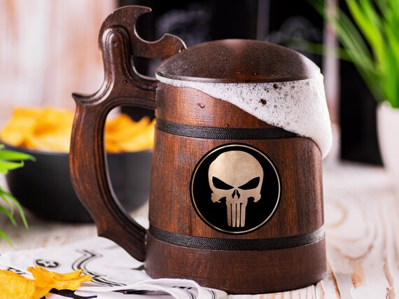 Punisher Beer Mug with Lid
