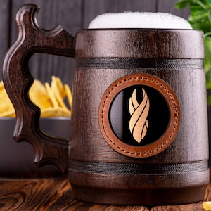 Dead Space Marker Beer Stein, Personalized Gift For Him, Beer Mug, Custom Gift for Gamer, Groomsmen Gift, Wooden Beer Tankard