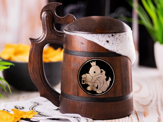 Tonberry Beer Stein With Lid, Personalized Final Fantasy Beer Tankard