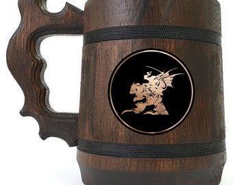 Final Fantasy VI Beer Stein, jarra de cerveza personalizada, ideas de regalos para amigos, taza de padrino de boda, regalos para él, idea de regalo de cerveza para chicos