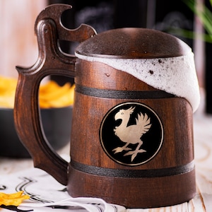 Chocobo-bierpul met deksel, gepersonaliseerde Final Fantasy-bierpul