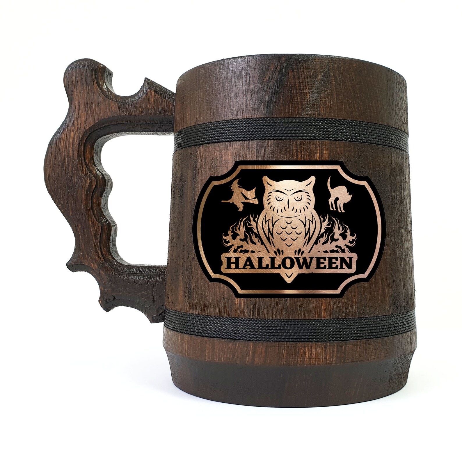 Halloween Owl Wooden Beer Mug / Gift For Him / Personalized  Etsy