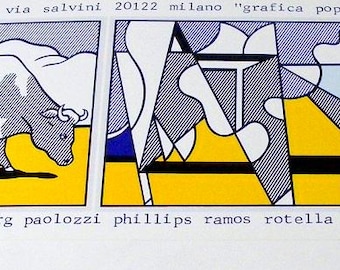 Roy Lichtenstein, Vaca que se vuelve abstracta (1974), Póster, 1985