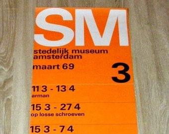 Wim Crouwel Stedelijk museum maart lithograph poster,1969