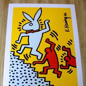 Keith Haring Bunny on the Move,1999 Japan Poster (Playboy Art Archive)