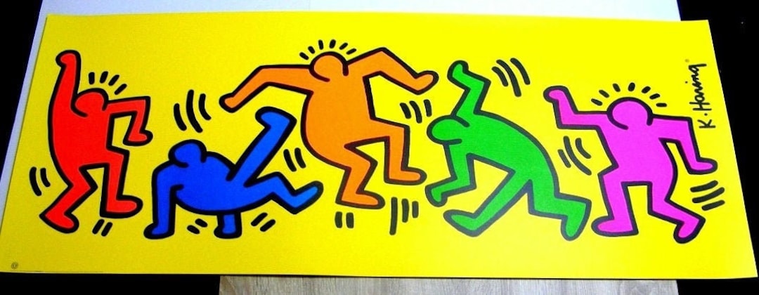 Keith Haring Bailando figuras 1992 Francés Póster - Etsy México