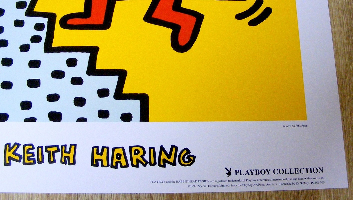 Keith Haring Bunny on the Move,1999 Japan Poster (playboy Art