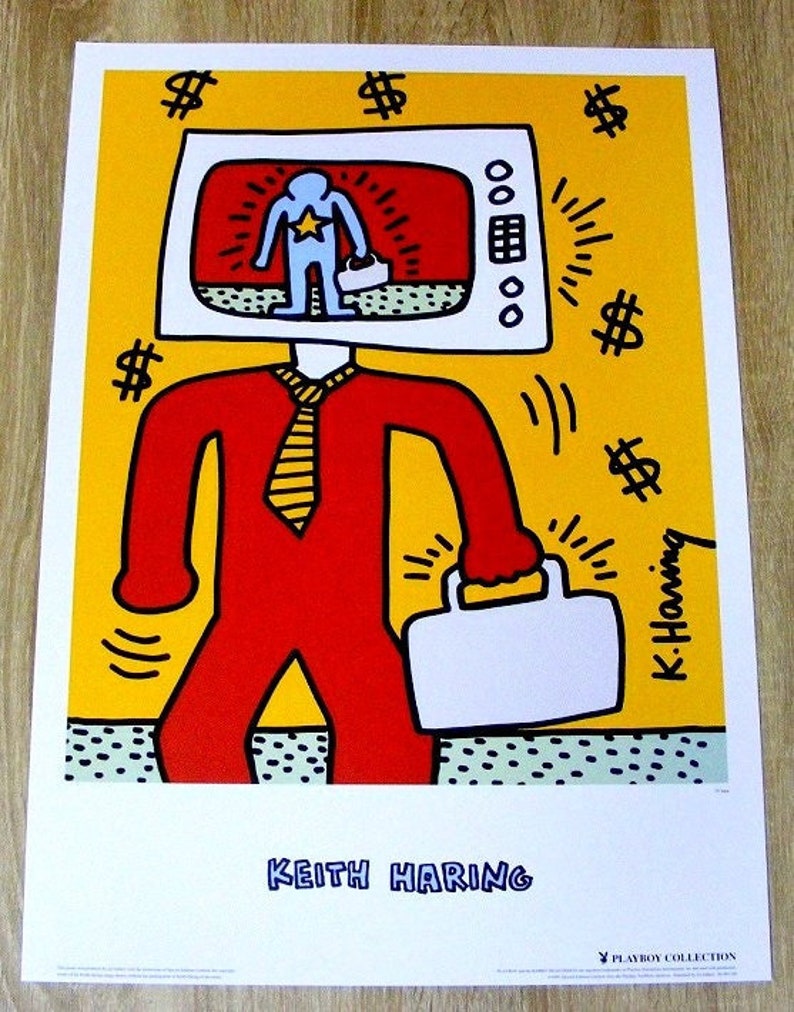 Keith Haring TV Man,1999 Japan Poster Playboy Art Archive image 1