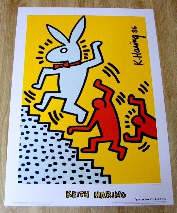 Keith Haring Playboy Collection ポスター Keith Haring Bunny on the Move,1999 Japan Poster (playboy Art