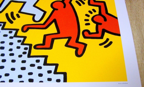 Keith Haring Bunny on the Move,1999 Japan Poster (playboy Art
