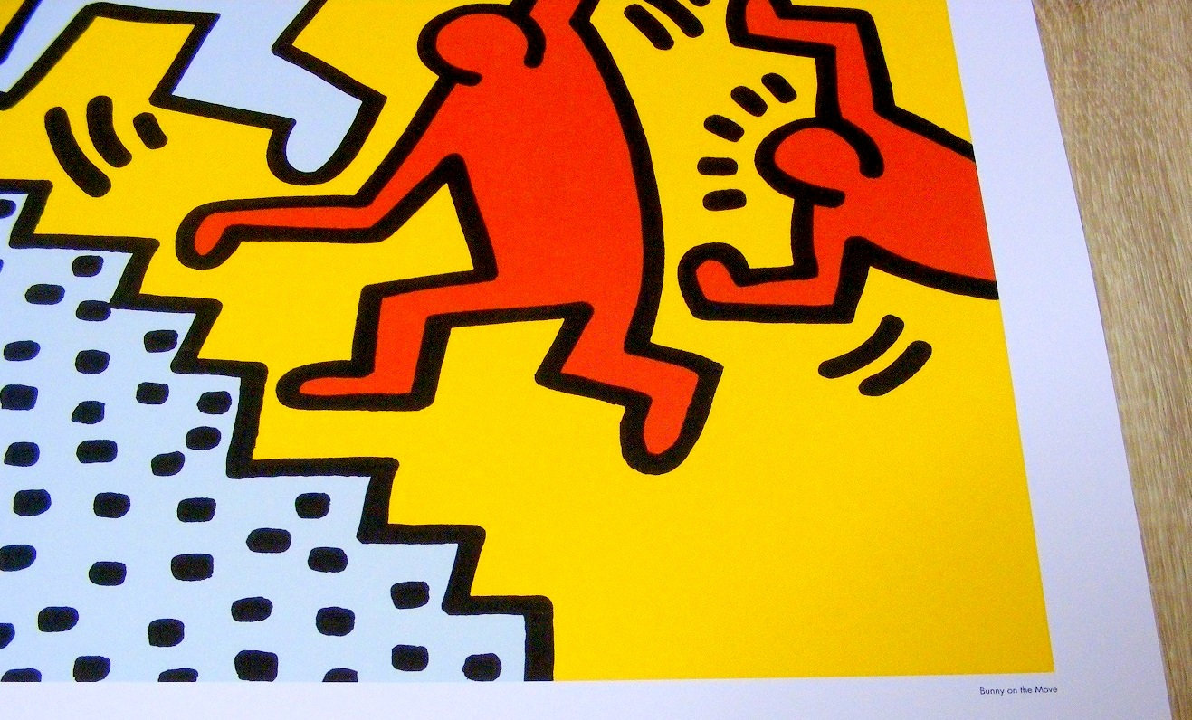 美品Keith Haring Bunny on the Run シルクスクリーン
