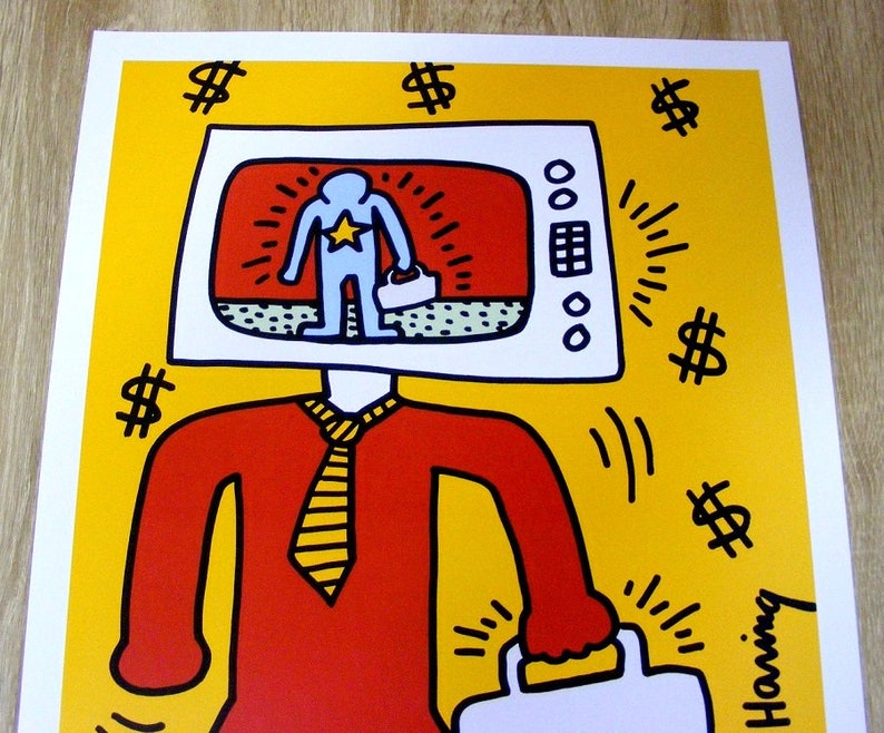 Keith Haring TV Man,1999 Japan Poster Playboy Art Archive image 2