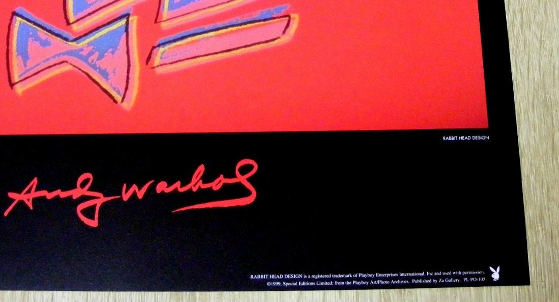 Andy Warhol Playboy Bunny,1999 Poster (playboy Art Archive) - Etsy