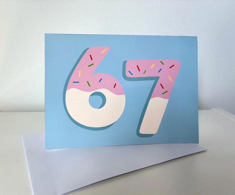 6 7 Funny Meme Birthday Card | Blank Inside With Envelope - Etsy