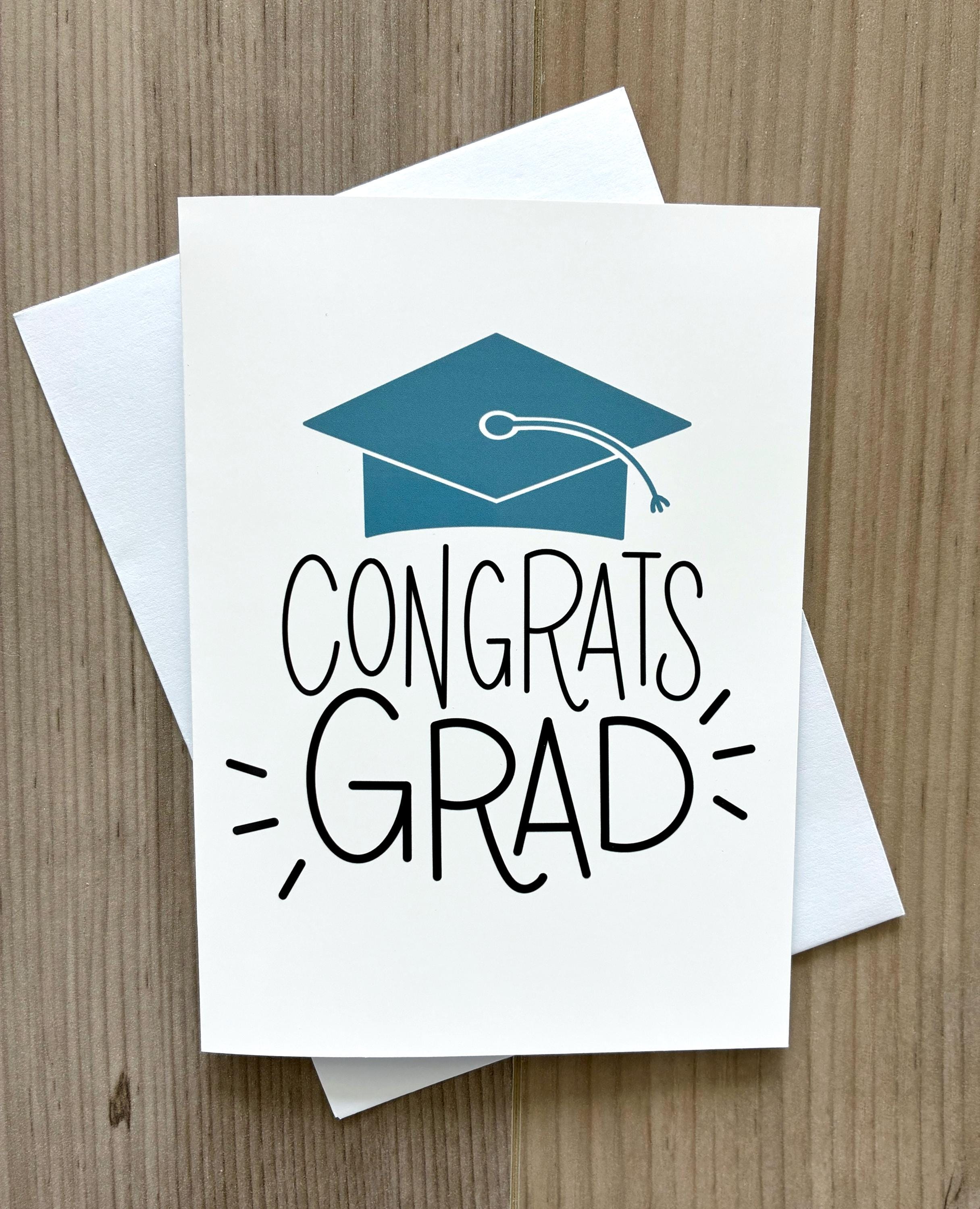 Congrats Grad: Graduation Cap Greeting Card - Etsy