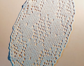 crocheted doily, oval