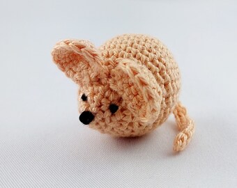 Amigurumi Mini Maus mit Schlüsselanhänger