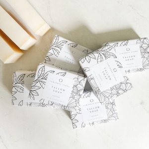 100% Grass-Fed Organic Tallow Bar Soap | Unscented tallow soap | natural cold processed soap | beef tallow soap | bulk tallow soap gift