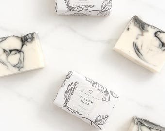 Grass-Fed Tallow Bar Soap Patchouli Essential Oil | Cold Processed, Natural Skincare