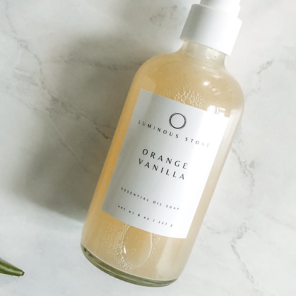 Essential Oil Organic Liquid Hand Soap |  natural hand soap | Handmade Castile Soap |  liquid soap | hand and body soap | kitchen soap