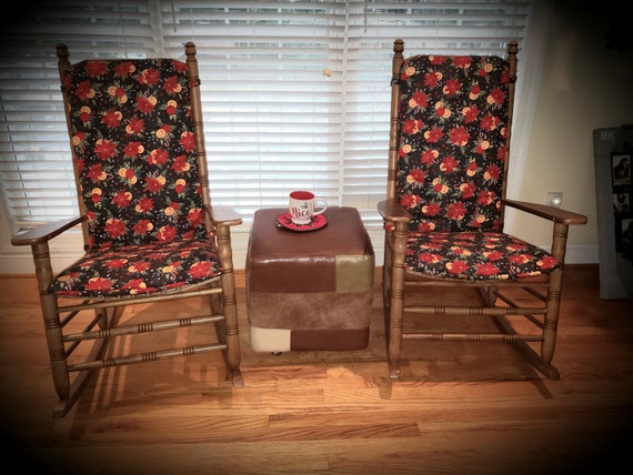 Christmas Rocking Chair Custom Cushions With Free Lumbar Pillow Etsy