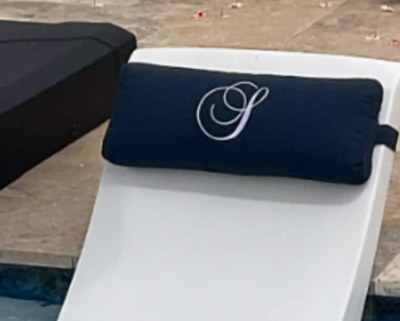 Sunbrella Ledge Lounger, Outdoor Chair Monogrammed Adjustable Headrest / pillow image 1