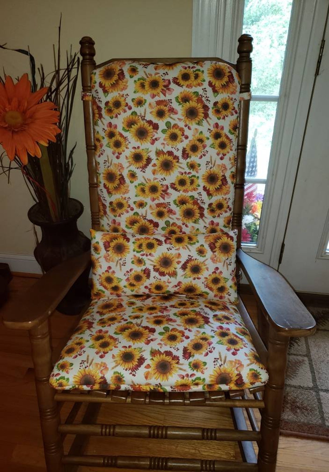 Fall Print Indoor Rocking Chair Custom Fit Cushions With Free Etsy