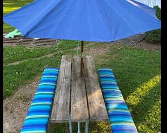 Sunbrella Outdoor Picnic table pads / cushions ( set of 2)