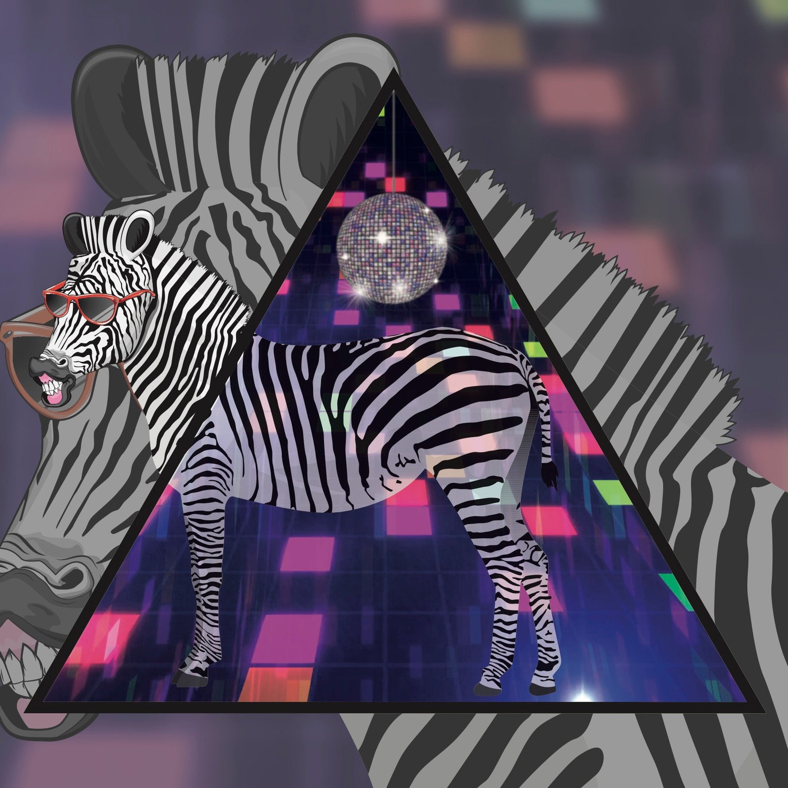 Disco Zebra Mens / Womens / Unisex Tshirt Animal Tshirt Etsy