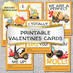 DIY afdrukbare valentijnskaarten - Punny constructie Valentijnsdag kaarten voor kinderen - Instant digitale downloadbare kaart - wordt geleverd met 2 maten