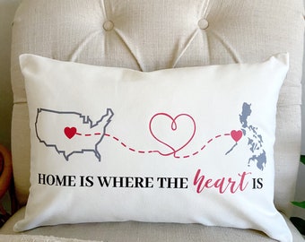Home Is Where The Heart Is Philippines Pillow Cover Only Philippines and US Pillow Cover