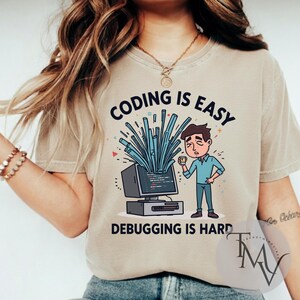 Coderen is makkelijk, programmeren is moeilijk. Grappige programmeurshumor cadeaubundel 4 PNG SVG | Programmeerhumor ontwerp | Softwareontwikkelaar codeershirt afbeelding 8