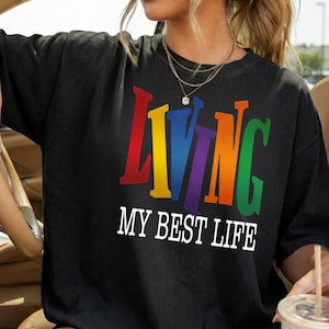 Living Single PNG | Retro Rainbow Typography Design | Funny Independence Shirt Graphic | Sublimation PNG | Self Love Gift Idea