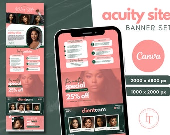 Bearbeitbare Acuity Scheduling Makeup Site Vorlage | Canva Template | DIY-Buchungsseitenvorlage, Beauty-Buchungswebsite