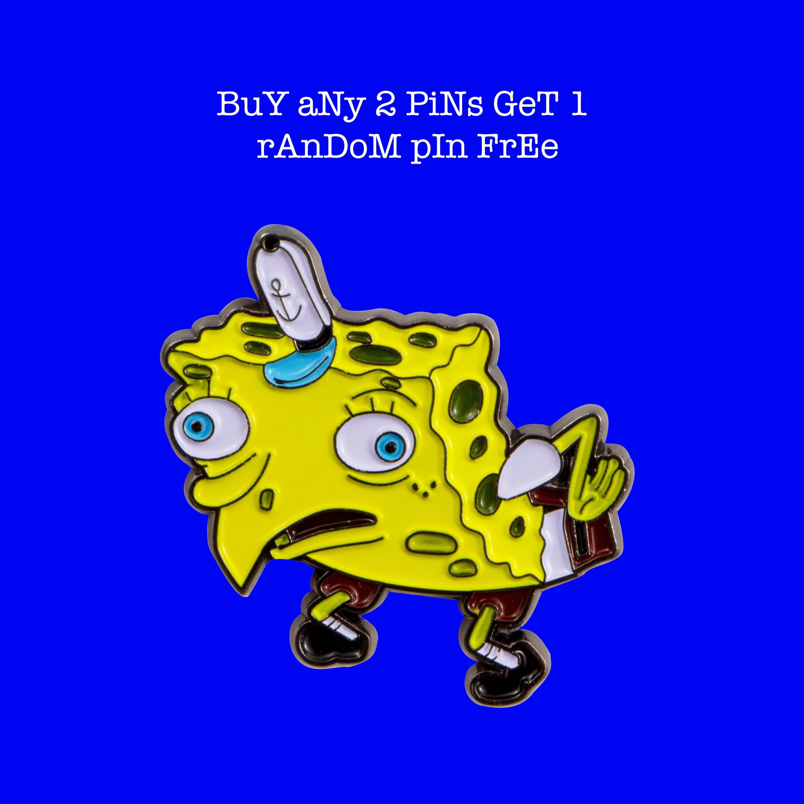 Mocking Spongebob Meme Enamel Pin Etsy