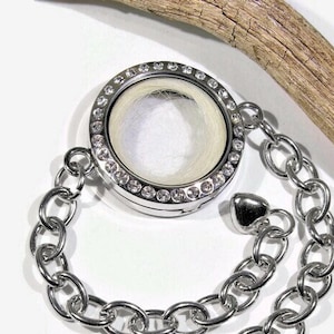 Locket Bracelet 30 mm self-filling memory keepsake rainbow bridge pet died dog cat horse glitter stones floating bracelet