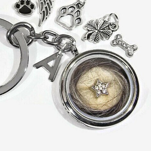 Animal hair medallion keychain to fill yourself memory animal hair jewelry deceased mourning gift grandma aunt animal souvenir dog