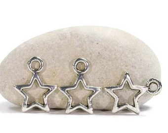 25 pendentifs étoiles, breloque étoile, pendentifs métal, bracelet breloques breloques, pendentifs bijoux, fabrication bijoux, pendentifs et charms