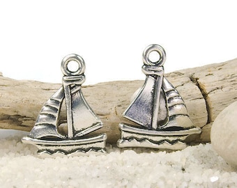 25 Ship pendants, small ship pendants, nautical, maritime pendants, charm pendants, jewelry pendants sailboat, charm bracelet