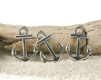 25 anchor pendants, anchor pendants small, maritime, maritime pendant, charm pendant, jewelry pendant anchor, metal pendant anchor