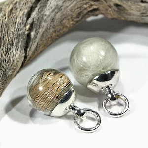 Personalisierter versilberter Mini-Glas-Anhänger Fell Haar Asche, Gedenkschmuck Andenken Tier, Hund Katze Pferd, mini Ketten-Anhänger