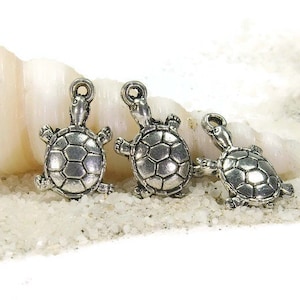 25 small turtle pendants, turtle pendants, maritime, maritime pendants, turtle pendants, jewelry pendants, charm pendants