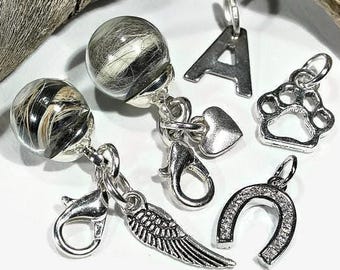Memorial jewelry for ashes/hair, mini keepsake pendants, mourning jewelry, pet keepsakes, personalized fillable glass bead with a charm of your choice