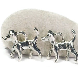 25 dog pendants, antique silver pendants, jewelry pendants, necklace pendants, dog pendants, metal animal pendants, small charm pendants