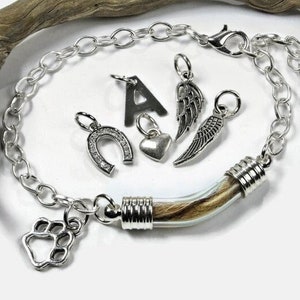 Bracelet pet hair urn ash capsule keepsake memory jewelry mourning animal pet deceased mourning jewelry sand moss jewelry to fill